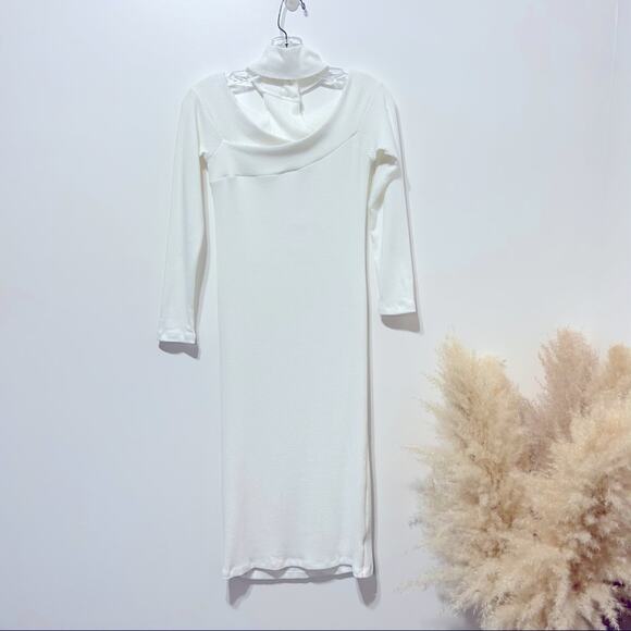 LNA X REVOLVE Encounter Off the Shoulder Midi Dress In White Size S NWT - Picture 6 of 13